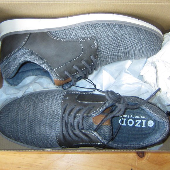 Izod Memory Foam Shoes Men's 8 M Kyler Casual Grey NEW - Picture 2 of 7